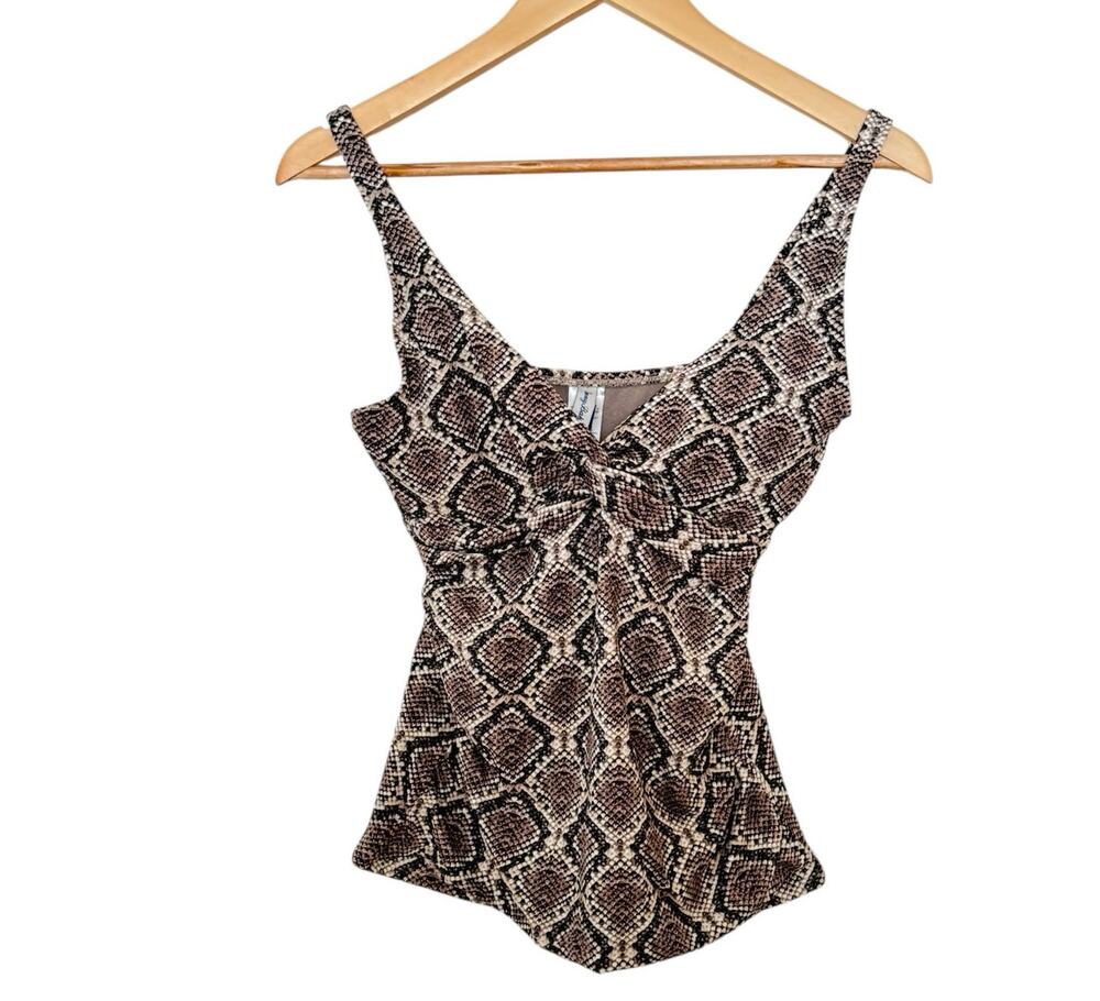 Tommy Bahama Desert Python Tankini‎ Swim Top Womens Small Long Length NWT